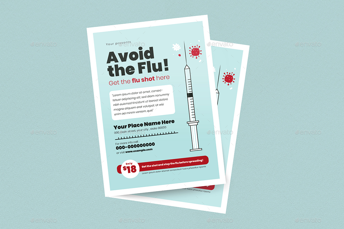 Flu Shot Campaign Flyer, Print Templates GraphicRiver